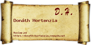 Donáth Hortenzia névjegykártya
